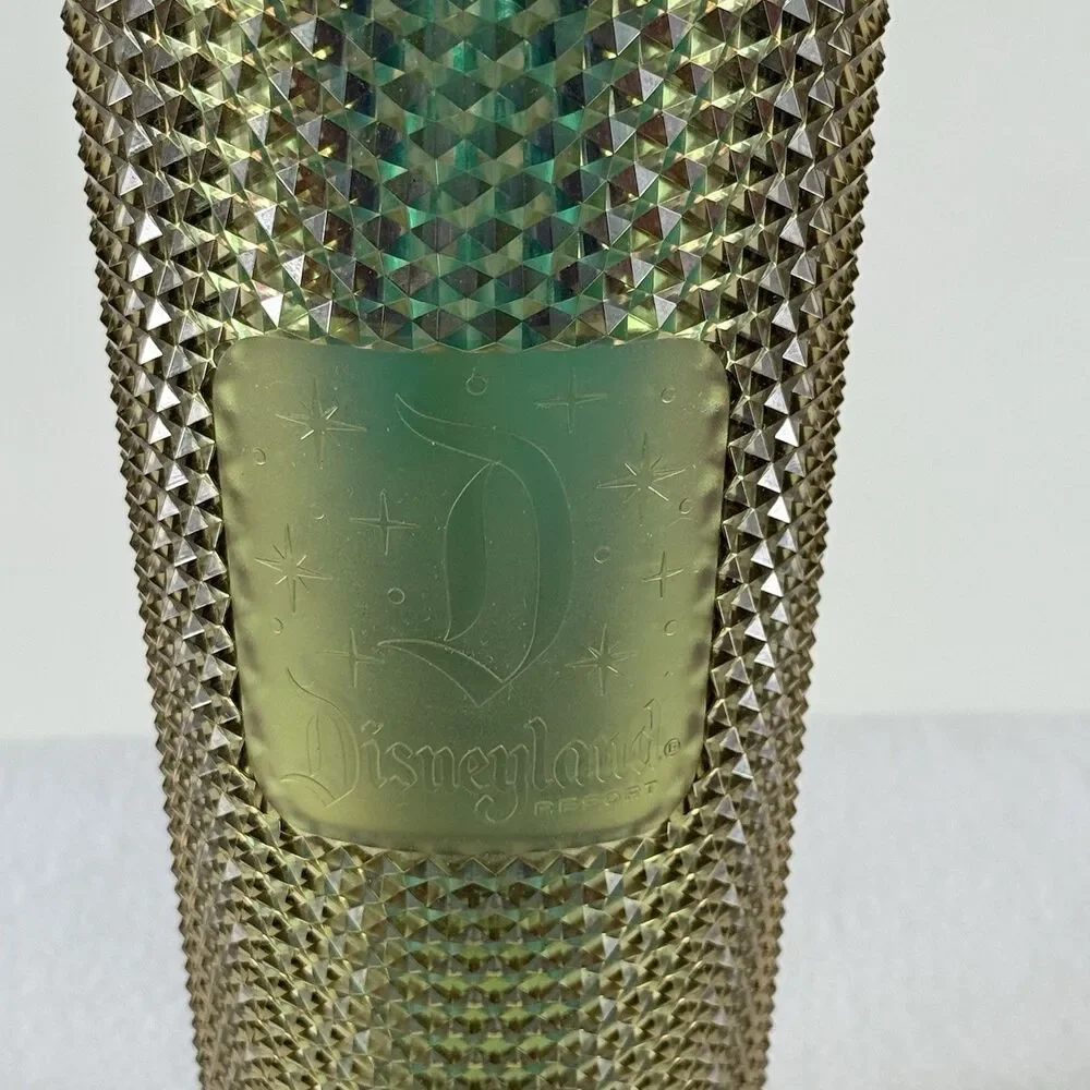 Starbucks Cold Cup‎ Tumbler Disneyland Gold Shimmer Studded Mermaid 24 Oz Venti